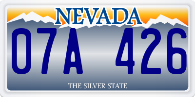 NV license plate 07A426