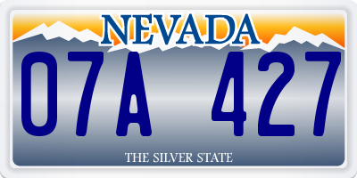 NV license plate 07A427