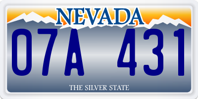 NV license plate 07A431