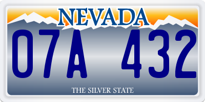 NV license plate 07A432