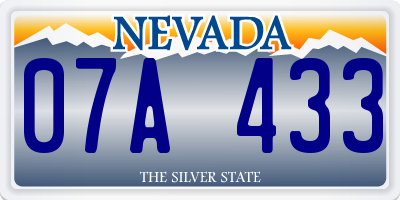 NV license plate 07A433