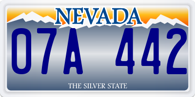 NV license plate 07A442