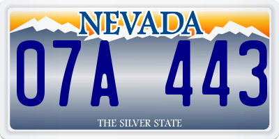 NV license plate 07A443