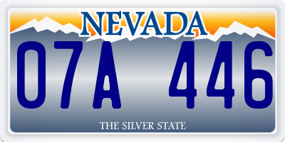 NV license plate 07A446