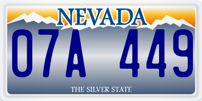 NV license plate 07A449