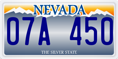 NV license plate 07A450