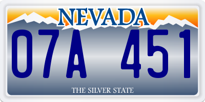 NV license plate 07A451