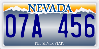 NV license plate 07A456