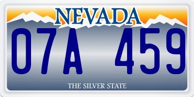 NV license plate 07A459