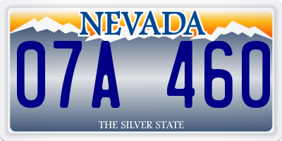 NV license plate 07A460