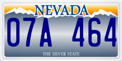 NV license plate 07A464