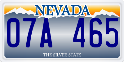 NV license plate 07A465