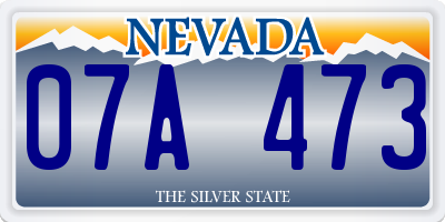 NV license plate 07A473