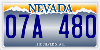 NV license plate 07A480