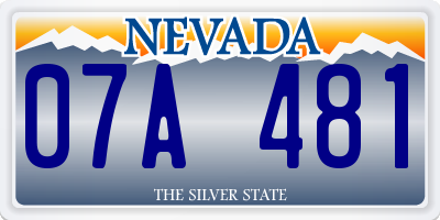 NV license plate 07A481