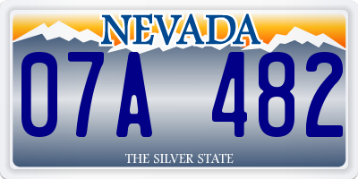 NV license plate 07A482