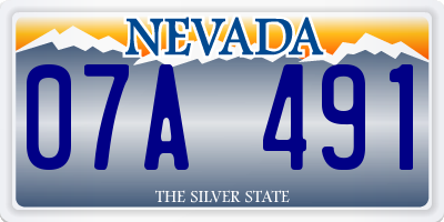 NV license plate 07A491