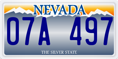 NV license plate 07A497