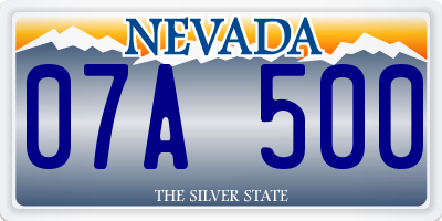 NV license plate 07A500