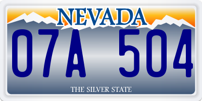 NV license plate 07A504