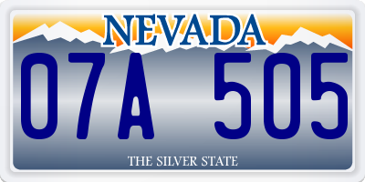 NV license plate 07A505