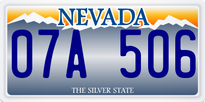 NV license plate 07A506