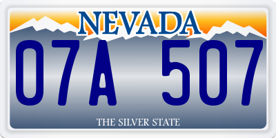 NV license plate 07A507