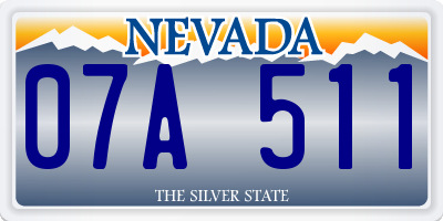 NV license plate 07A511