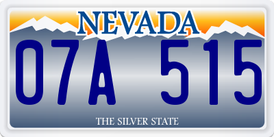 NV license plate 07A515