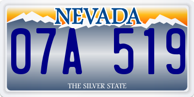 NV license plate 07A519