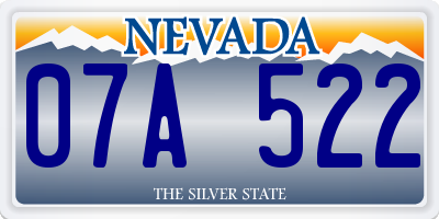 NV license plate 07A522