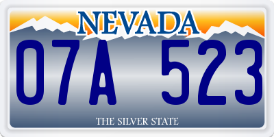 NV license plate 07A523