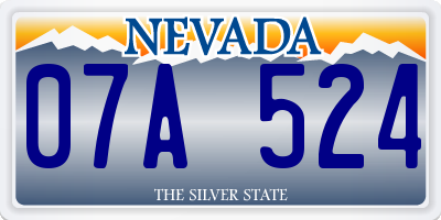 NV license plate 07A524