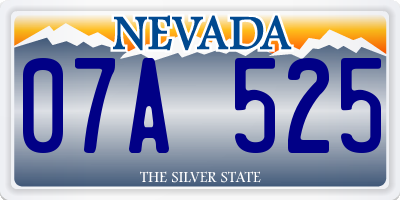 NV license plate 07A525