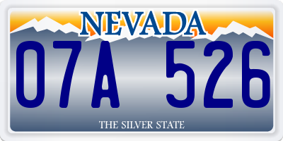 NV license plate 07A526
