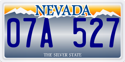 NV license plate 07A527