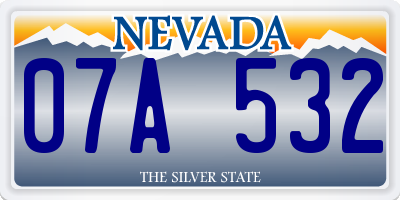 NV license plate 07A532