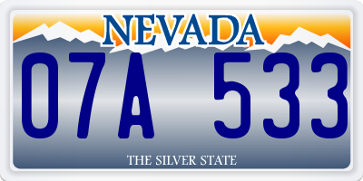 NV license plate 07A533