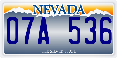 NV license plate 07A536