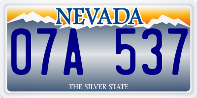 NV license plate 07A537