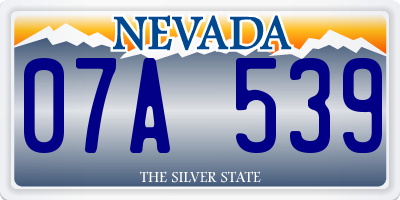 NV license plate 07A539