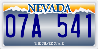 NV license plate 07A541