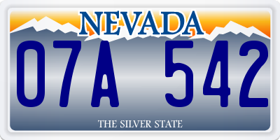 NV license plate 07A542