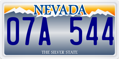 NV license plate 07A544