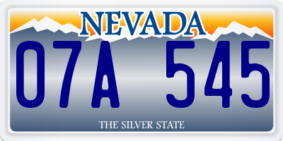 NV license plate 07A545