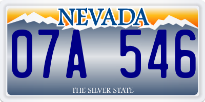 NV license plate 07A546