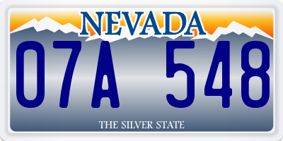 NV license plate 07A548