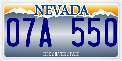 NV license plate 07A550