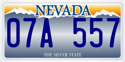 NV license plate 07A557