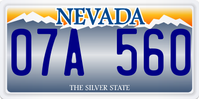 NV license plate 07A560